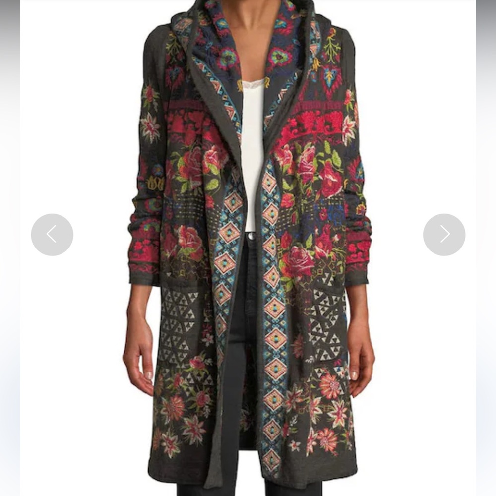 Johnny Was Multicolor Embroidered Jacket